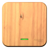 Одноклавишный выключатель с подсветкой с изолирующей пластиной 10А 250В (cх.1) Systeme Electric Blanca BLNVA101115, Ясень