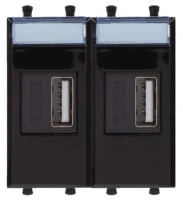 USB зарядка2 порта тип А 2100х2 mA черная DKC Avanti 4402542