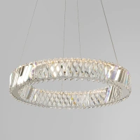 Светодиодная хрустальная люстра Eurosvet 101004 LED никель хрусталь Strotskis