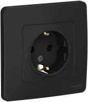 Розетка скрытой установки с заземляющим контактом без шторок 16A 250В Systeme Electric Blanca BLNRS001016, Антрацит