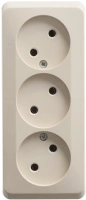 Розетка тройная без заземления 16А Systeme Electric Etude, кремовый PA16-009K