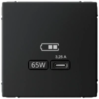 Высокоскоростная розетка USB тип-С Systeme Electric ArtGallery карбон GAL001027