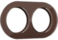 Рамка 2 местная коричневое стекло Favorit Runda Werkel W0025114