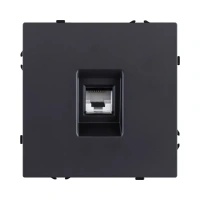 Розетка Ethernet RJ45 Cat.6, черный бархат Brionilux серия Z (ZG017BK)