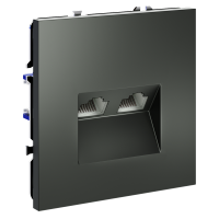 Розетка компьютерная двойная RJ45+RJ45 кат.6 Voltum S70 пластик титан Soft touch (VLS060206)