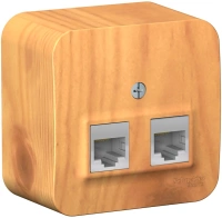 Розетка двойная компьютерная RJ45 с изолирующей пластиной Systeme Electric Blanca BLNIA045455, Ясень