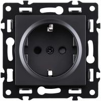 Розетка штепсельная SCHUKO 16A/250 В, черный Kollinger Asthetik AS-014BK