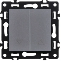 Механизм управления жалюзи 2-клавишный, серый бархат Brionilux серия G Plast (GP013GY)