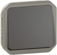 Кнопочный выключатель света Legrand Plexo серый одноклавишный 069810L
