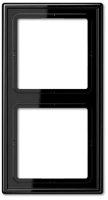 Рамка двухместная цвет черный Jung LS990 LS982SW