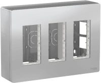 Блок открытой установки 3х2 Unica Systeme+ Schneider Electric NU123430 алюминий