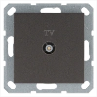 Розетка TV Φ9.5mm проходная с накладкой, цвет Мокко Jasmart G6002Z