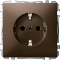 Розетка с заземлением и шторками Merten Antique - Artec коричневый MTN2300-4015 Schneider Electric