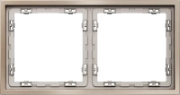 Рамка металлическая на 2 поста Voltum S70 METAL платина Soft touch (VLSM120210)