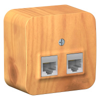 Розетка двойная компьютерная RJ45 с изолирующей пластиной Systeme Electric Blanca BLNIA045455, Ясень