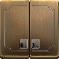 Клавиша двойная с световым индикатором Merten Antique Schneider Electric MTN413543, античная латунь