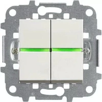 Выключатель 2-клав. + подс. белый ABB Zenit 2CLA210100N1101x2|2CLA219100N1001x2|2CLA227190N1001