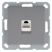 Интернет-розетка RJ45 с накладкой, цвет Алюминий Jasmart G6105S