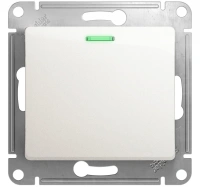 Переключатель 1-клавишный с подсветкой схема 6а 10AX Systeme Electric Glossa, перламутр GSL000663