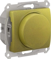 СВЕТОРЕГУЛЯТОР (диммер) Systeme Electric (Schneider Electric) Glossa поворотно-нажимной, LED, RC, 400Вт, мех.,  ФИСТАШКОВЫЙ