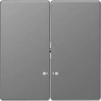 Выключатель двухклавишный с подсветкой Merten D-Life нержавеющая сталь MTN3135-0000 | MTN3420-6036 Schneider Electric