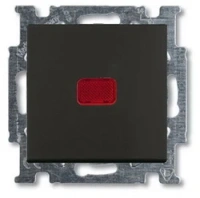 Выключатель звонковый 1-клав. НО + подс. chateau черный ABB Basic 55 2CKA001413A1096