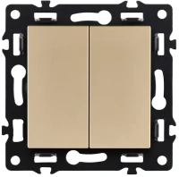 Выключатель 2-клавишный перекрестный 10А/250В, Золотой бархат Brionilux серия G Plast (GP026GD)
