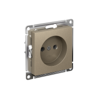 Розетка Systeme Electric AtlasDesign без заземления без шторок, 16А, мех., быстрозажим. клем., ШАМПАНЬ ATN000541S