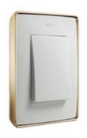 Рамка 1-пост Белый-Золото Simon 82 Detail Select 8201610-245