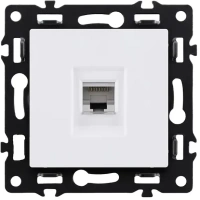 Розетка Ethernet RJ45 Cat.6, белый бархат Brionilux серия G Plast (GP017WH)