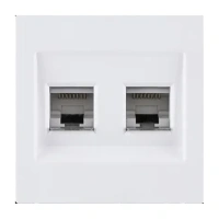 Накладка двойной розетки Ethernet RJ45 Cat.6, Белый бархат Brionilux серия G Plast (GPN018WH)