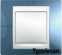 Рамка 3-пост горизонт. Голубой лед Schneider Unica MGU6.006.554