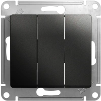 Выключатель 3-клавишный схема 1+1+1 10АХ Systeme Electric Glossa, антрацит GSL000731