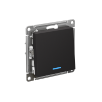 Переключатель 1-клавишный Systeme Electric AtlasDesign с подсветкой, сх.6а, 10АХ, мех., быстрозажим. клем., КАРБОН ATN001063S