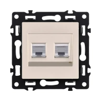 Розетка двойная Ethernet RJ45 Cat.6, Кашемир бархат Brionilux серия G (GP018CM)