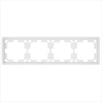 Рамка серия FD 4-постовая, цвет Белый матовый (soft touch) Jasmart FD1004PWM