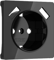 Розетка с заземлением, шторками и usb Werkel акрил черный винтовая клемма (W1179548 + W1171501)