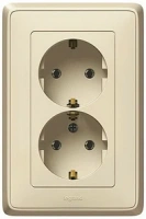 Двойная розетка 773727 Legrand Cariva цвет бежевый