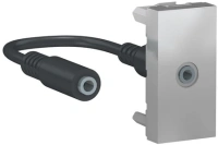 Розетка Minijack - узкая цвет алюминий NU343330 Schneider Unica New