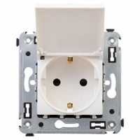 Розетка 220v с крышкой белая DKC Avanti 4400013