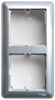 Коробка для наружного монтажа Systeme Electric (Schneider Electric) W59, 2-местная с рамкой, матовый хром KP-252-58