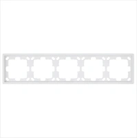 Рамка серия FD 5-постовая, цвет Белый матовый (soft touch) Jasmart FD1005PWM