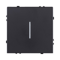 Выключатель 1-клавишный 10А/250В с LED подсветкой, черный матовый Kollinger Eclipse EC-007BK