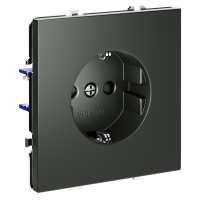 Розетка с заземлением с защитными шторками Voltum S70 пластик титан Soft touch 16А (VLS040206)