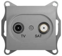 Розетка TV SAT проходная 4dB цв. алюминий Schneider Electric Glossa GSL000398