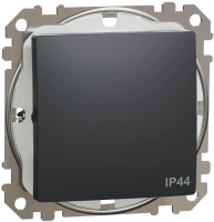 Выключатель 1-клавишный, 10АХ IP44 Schneider Electric Sedna Design, антрацит SDD214101