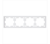 Рамка серия FD 4-постовая, цвет Белый матовый (soft touch) Jasmart FD1004PWM