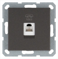 Телефонная розетка RJ11 с накладкой, цвет Мокко Jasmart G6101Z