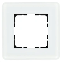 Рамка 1-постовая, стекло матовое White Glass Jasmart G1001GW-RM