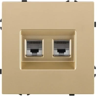 Розетка двойная Ethernet RJ45 Cat.6, золотой бархат Brionilux серия Z (ZG018GD)